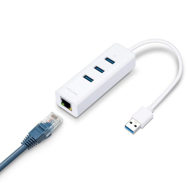 هاب USB 3.0 سه پورت و کارت شبکه تی پی لینک مدل UE330 - Image 3