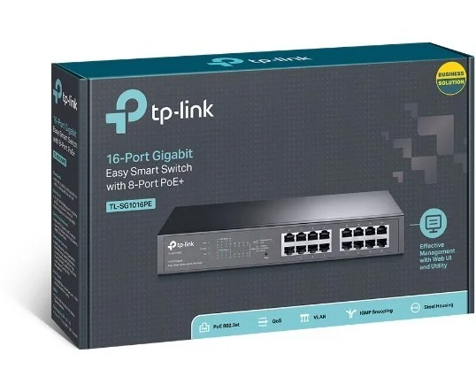 سوئیچ ۱۶ پورت گیگابیت تی پی لینک مدل TL-SG1016PE با ۸ پورت PoE
